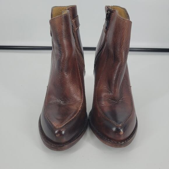 Bed Stu Brown Distressed Heeled Isla Booties 7 - Picture 5 of 14